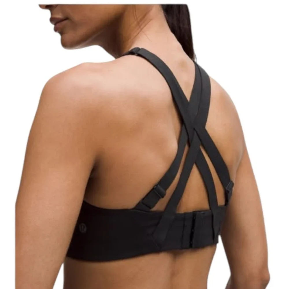 Lululemon Black Energy Sports Bra Size 36D Gym Workout Supportive Comfortable